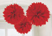 red tissue hanging decorations